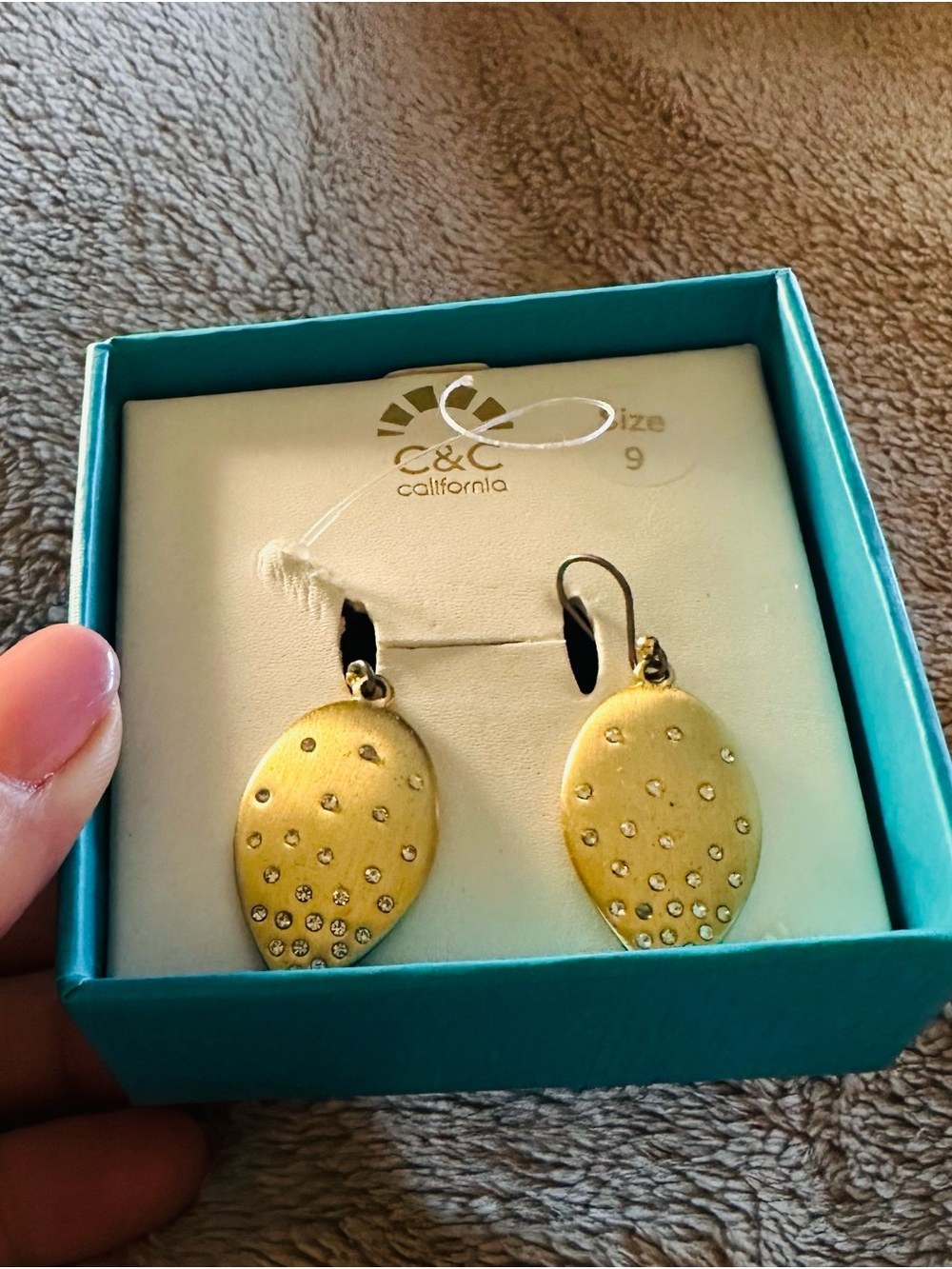 C&C California Gold Teardrop Earrings with Crystal Accents